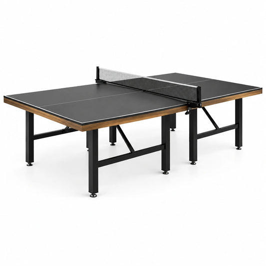 Tischtennistisch für den Innenbereich mit Netz, 274 × 152,5 × 76 cm, Schwarz/Braun